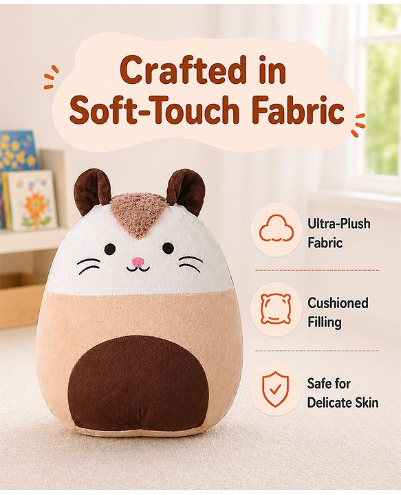 Babyhug Height 40cm Squishy Mouse Plush Pillow Ultra-Soft Cuddly Cushion Toy for Kids | Huggable Plush Pillow for Sleep & Play | Lightweight & Cozy | Nursery Decor & Gifting | Super Soft | BIS