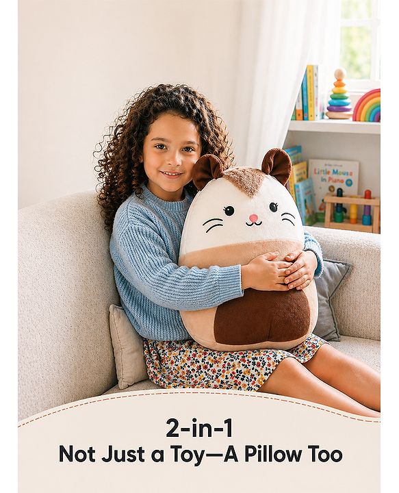 Babyhug Height 40cm Squishy Mouse Plush Pillow Ultra-Soft Cuddly Cushion Toy for Kids | Huggable Plush Pillow for Sleep & Play | Lightweight & Cozy | Nursery Decor & Gifting | Super Soft | BIS