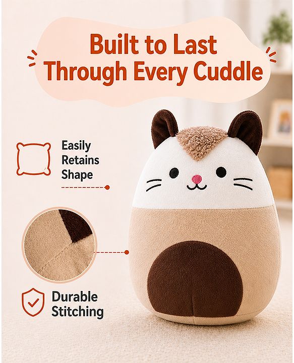 Babyhug Height 40cm Squishy Mouse Plush Pillow Ultra-Soft Cuddly Cushion Toy for Kids | Huggable Plush Pillow for Sleep & Play | Lightweight & Cozy | Nursery Decor & Gifting | Super Soft | BIS