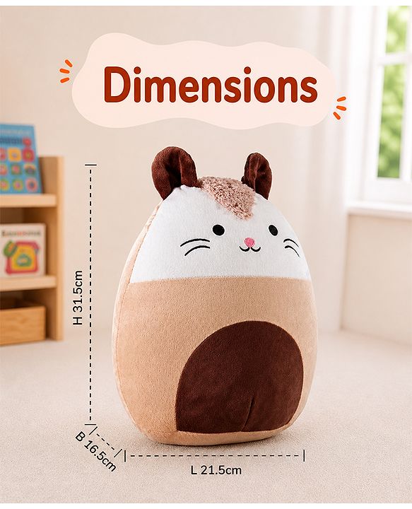 Babyhug Height 40cm Squishy Mouse Plush Pillow Ultra-Soft Cuddly Cushion Toy for Kids | Huggable Plush Pillow for Sleep & Play | Lightweight & Cozy | Nursery Decor & Gifting | Super Soft | BIS