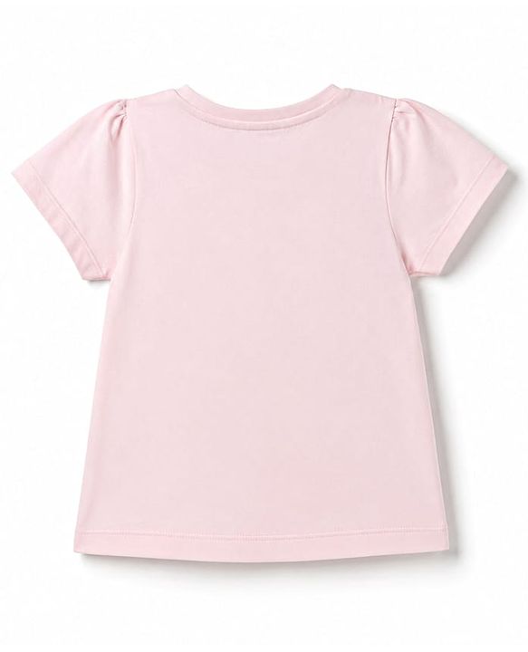 Babyhug Half Sleeves T-Shirt & Shorts Night Suit With Floral Print - Peach