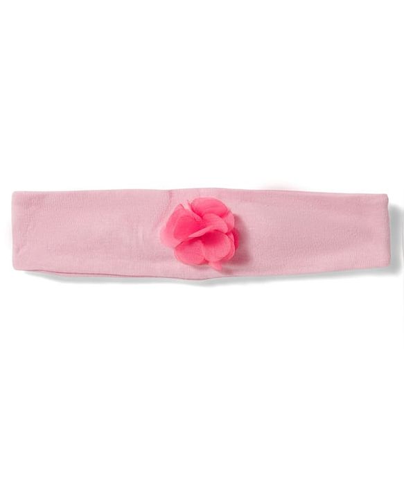 Babyhug Single Jersey Knit Half Sleeves Polka Dot Printed Frock With Bloomer & Headband - Pink