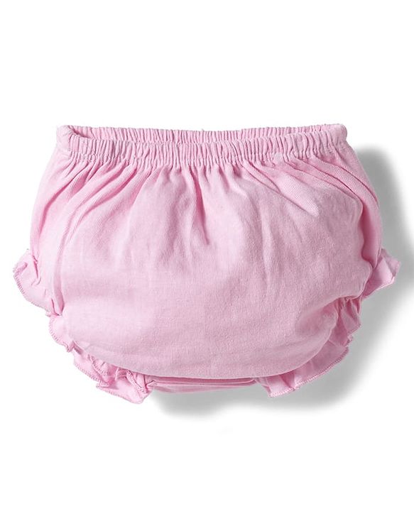 Babyhug Single Jersey Knit Half Sleeves Heart Printed Frock with Bow Applique Bloomer & Headband - Pink