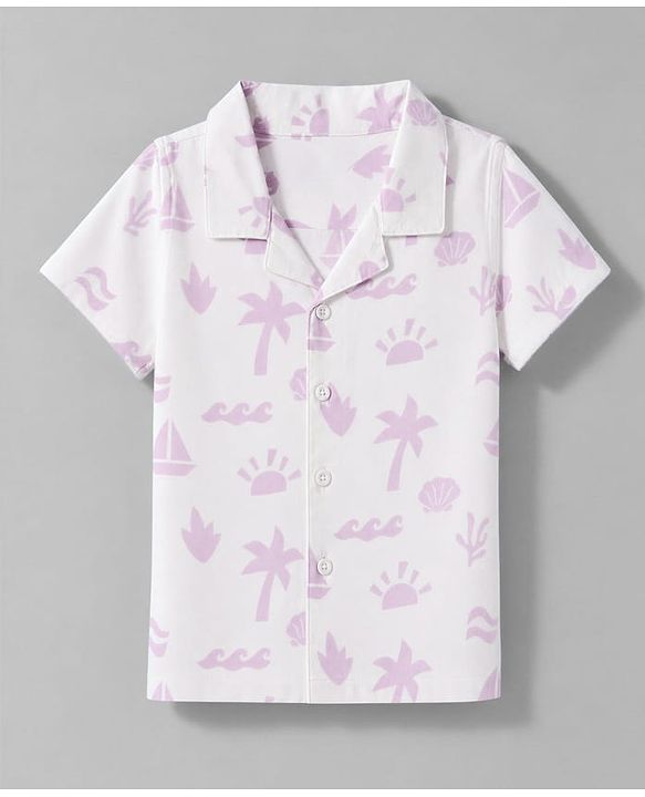 Babyhug 100% Cotton Woven Half Sleeves Shirt with Nautical Print - Offwhite