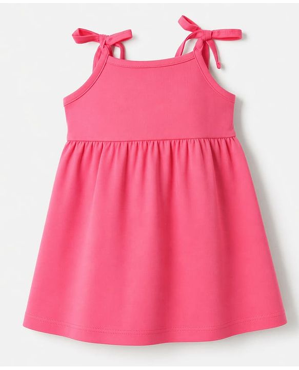 Babyhug 100% Cotton Frill Sleeve 5 Frocks and Dresses India 9-12m Fuschia