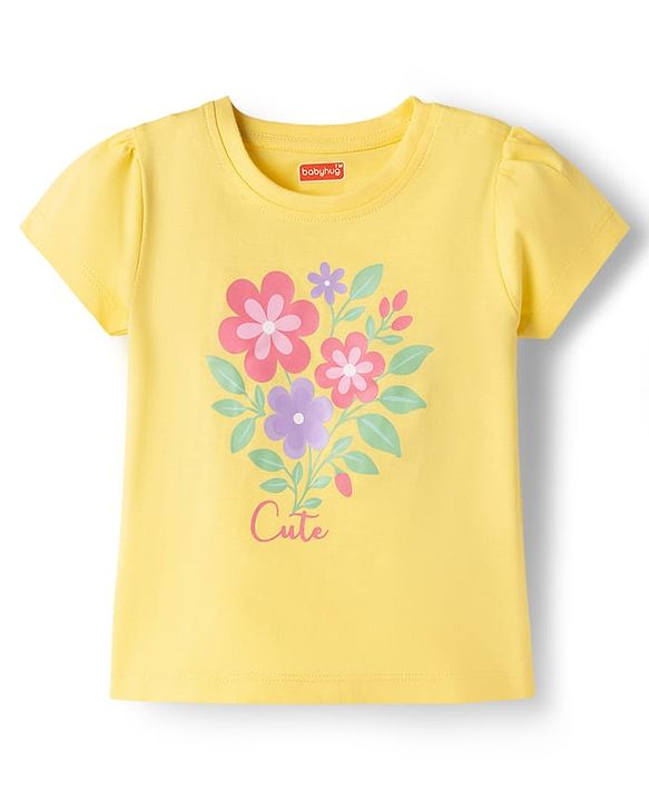 Babyhug 100% Cotton Knit T-Shirts Half Sleeves with Graphics Pack of 3 Multi Color 6-9 Months