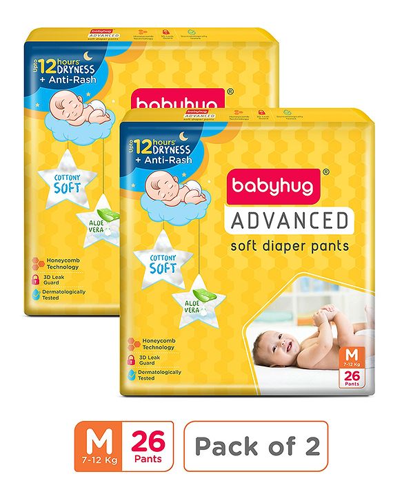 Babyhug Advanced Pant Style Diaper Medium (M) Size 26 Pcs Pack of 2