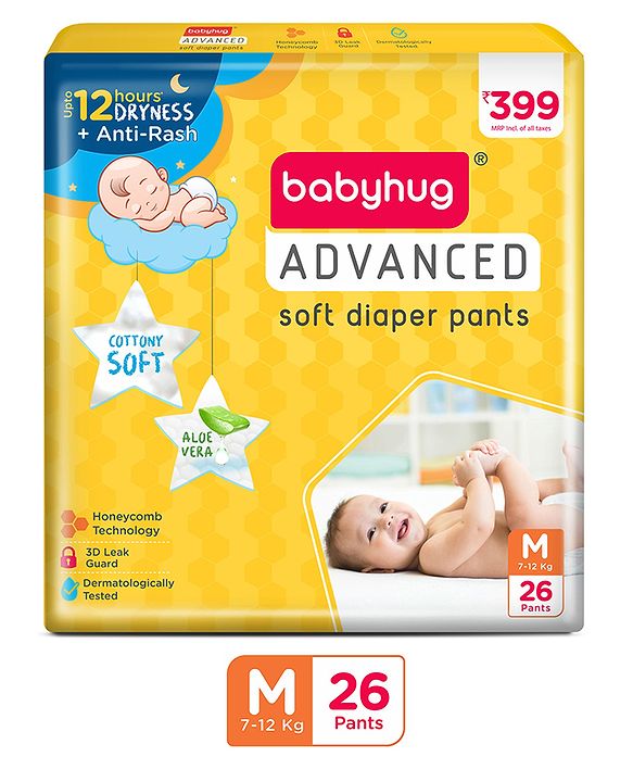 Babyhug Advanced Pant Style Diaper Medium (M) Size 26 Pcs Pack of 2
