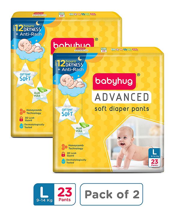 Babyhug Advanced Pant Style Diaper Large (L) Size 23 Pcs Pack of 2