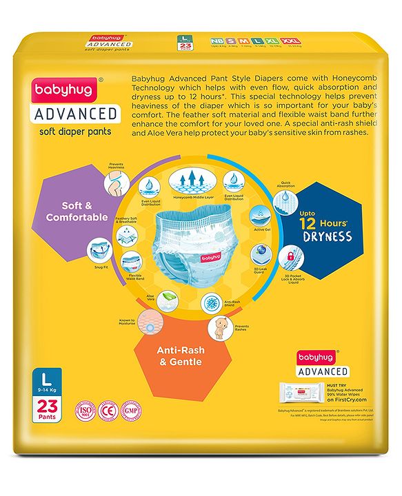 Babyhug Advanced Pant Style Diaper Large (L) Size 23 Pcs Pack of 2