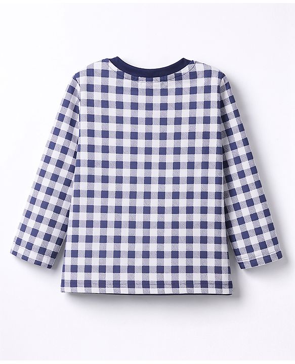 Babyhug Cotton Knit Full Sleeves T-Shirt & Pyjama Night-Suit With Dad Print - Navy Blue
