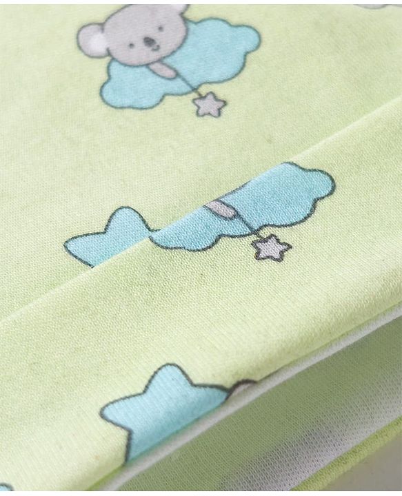 Babyhug 100% Cotton Interlock Knit Animal & Star Printed Caps Pack Of 2 Multicolor - Diameter 15 cm