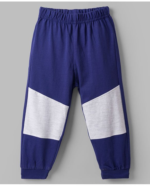 Babyhug Cotton Knit Full Raglan Sleeves T-Shirt & Pyjama Night-Suit With Lion Print - Navy Blue