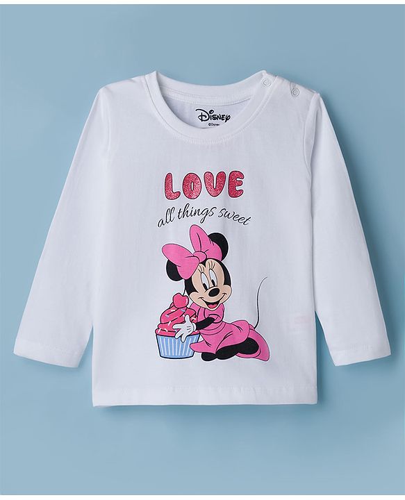 Babyhug Disney Single Jersey Knit Full Sleeves T-Shirt & Pyjama Night Suit With Minnie Mouse Graphics - Multicolor