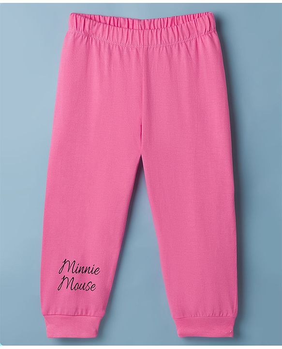 Babyhug Disney Single Jersey Knit Full Sleeves T-Shirt & Pyjama Night Suit With Minnie Mouse Graphics - Multicolor