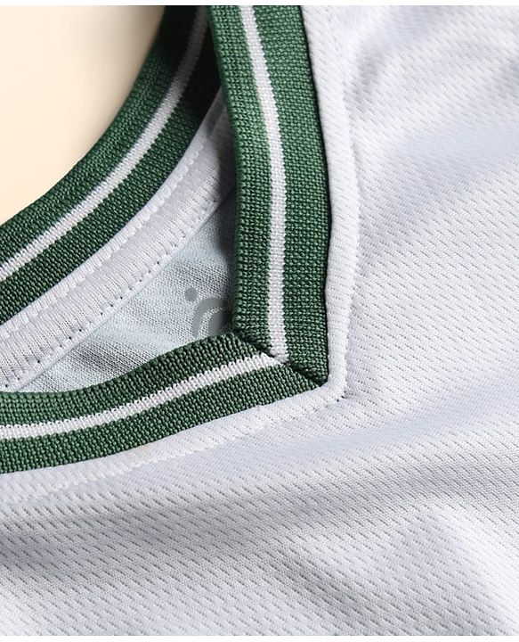 Pine Active Sleeveless Knit Sports T-Shirt with Front & Back Print -  White & Green