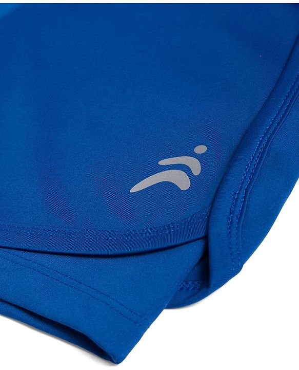 Pine Active Knit High Stretch Knee Length Solid Shorts With Tights - Blue