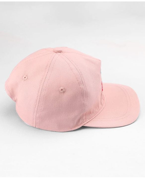 Babyhug Twill Woven Baseball Cap with Cherry Embroidery Pink - Diameter 16 cm