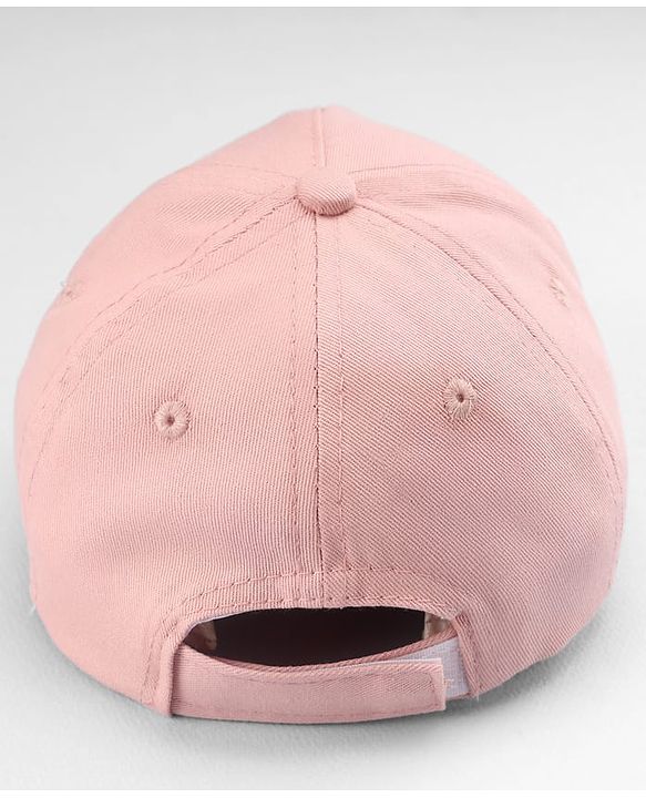 Babyhug Twill Woven Baseball Cap with Cherry Embroidery Pink - Diameter 16 cm
