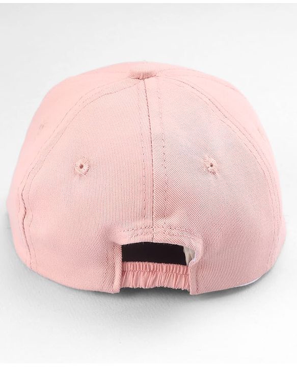 Babyhug Twill Woven Baseball Cap with Cherry Embroidery Pink - Diameter 16 cm