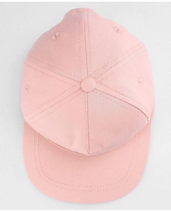 Babyhug Twill Woven Baseball Cap with Cherry Embroidery Pink - Diameter 16 cm