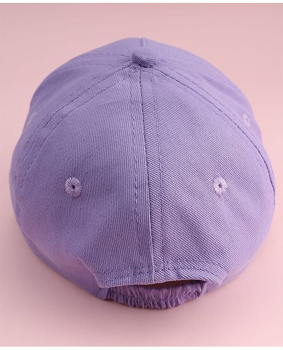 Babyhug Twill Woven Baseball Cap With Floral Applique Lavender - Diameter 16 cm