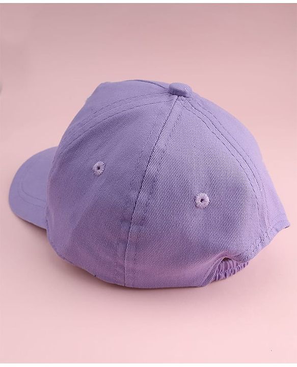 Babyhug Twill Woven Baseball Cap With Floral Applique Lavender - Diameter 16 cm
