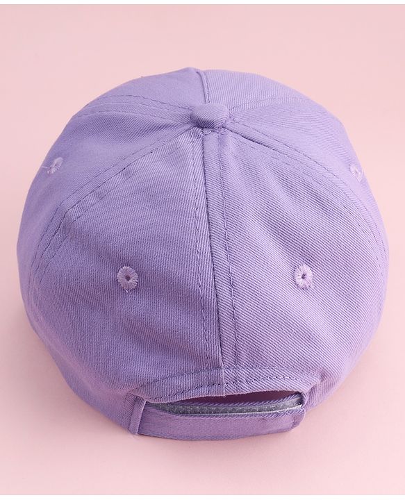 Babyhug Twill Woven Baseball Cap With Floral Applique Lavender - Diameter 16 cm