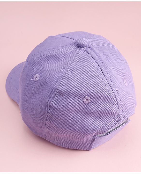 Babyhug Twill Woven Baseball Cap With Floral Applique Lavender - Diameter 16 cm