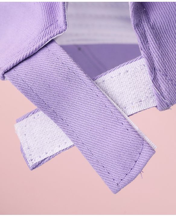 Babyhug Twill Woven Baseball Cap With Floral Applique Lavender - Diameter 16 cm