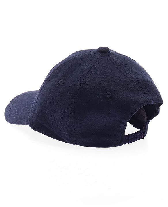 Babyhug Twill 100% Cotton Woven Baseball Cap With Text Print Navy Blue - Diameter 14.5 cm