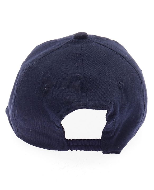 Babyhug Twill 100% Cotton Woven Baseball Cap With Text Print Navy Blue - Diameter 14.5 cm