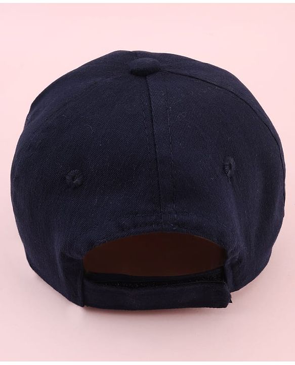 Babyhug Twill 100% Cotton Woven Baseball Cap With Text Print Navy Blue - Diameter 14.5 cm
