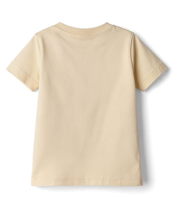 Babyhug Single Jersey Knit Half Sleeves T-Shirt & Shorts Set with Animal Print - Light Brown & Green