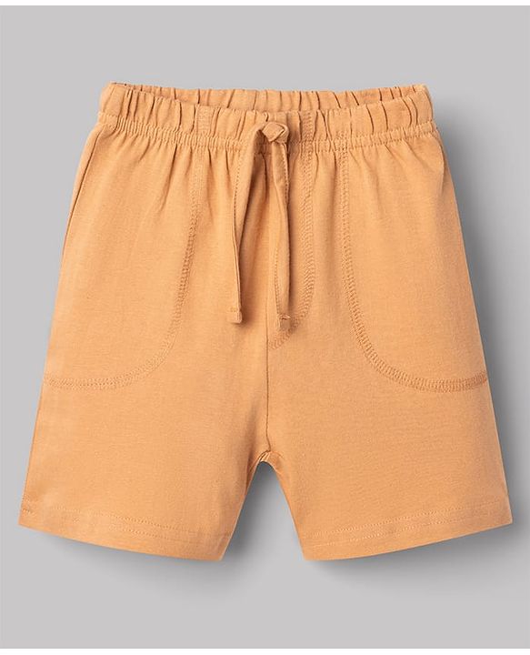 Babyhug Single Jersey Knit Half Sleeves T-Shirt & Shorts Set With Van & Animal Print - Brown