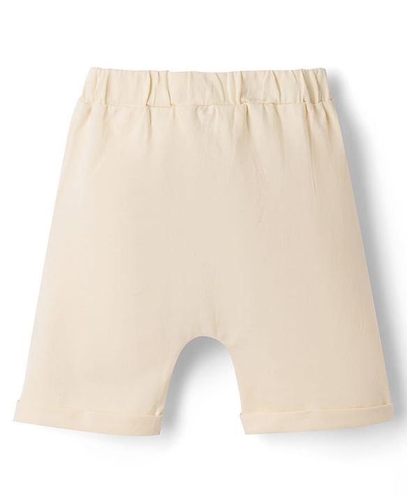 Babyhug 100% Cotton Knit Half Sleeves Animal & Striped T-Shirt & Shorts Set - Light Blue