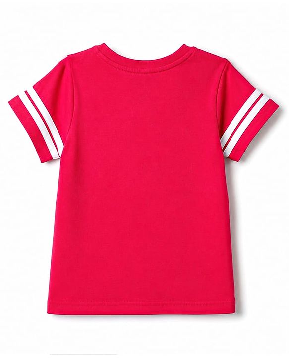 Pine Kids 100% Cotton Knit Half Sleeves Text Printed T-Shirt - Red