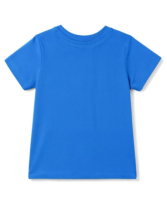 Pine Kids Cotton Knit T-Shirts Half Sleeves Round Neck Floral Graphic Blue 4-5 Years