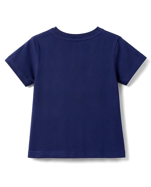 Pine Kids Cotton Knit T-Shirt Round Neck Half Sleeves Butterfly Print Blue 4-5 Years