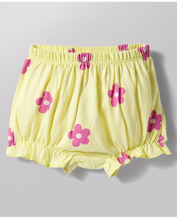 Babyhug 100% Cotton Knit Bloomers With Floral Print Pack of 3 - Multicolor