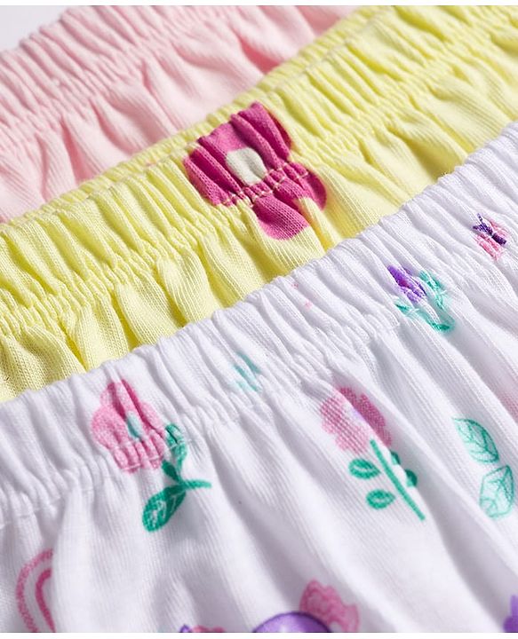 Babyhug 100% Cotton Knit Bloomers With Floral Print Pack of 3 - Multicolor