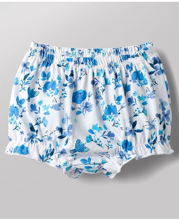 Babyhug 100% Cotton Single Jersey Knit Bloomers With Floral & Polka Dots Print Pack of 3 - Multicolor