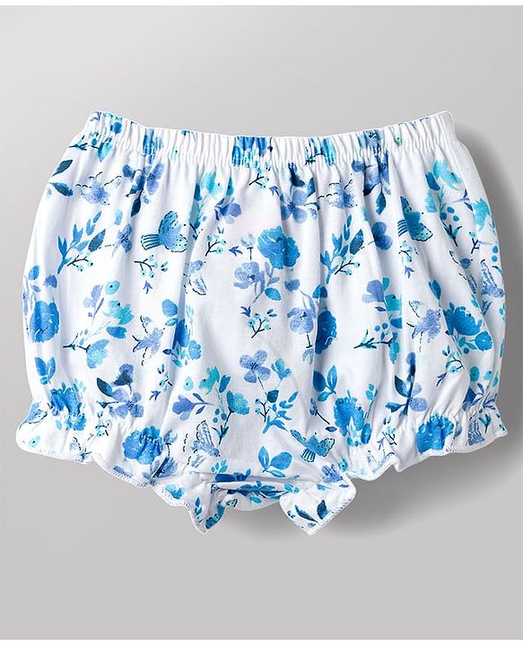 Babyhug 100% Cotton Single Jersey Knit Bloomers With Floral & Polka Dots Print Pack of 3 - Multicolor