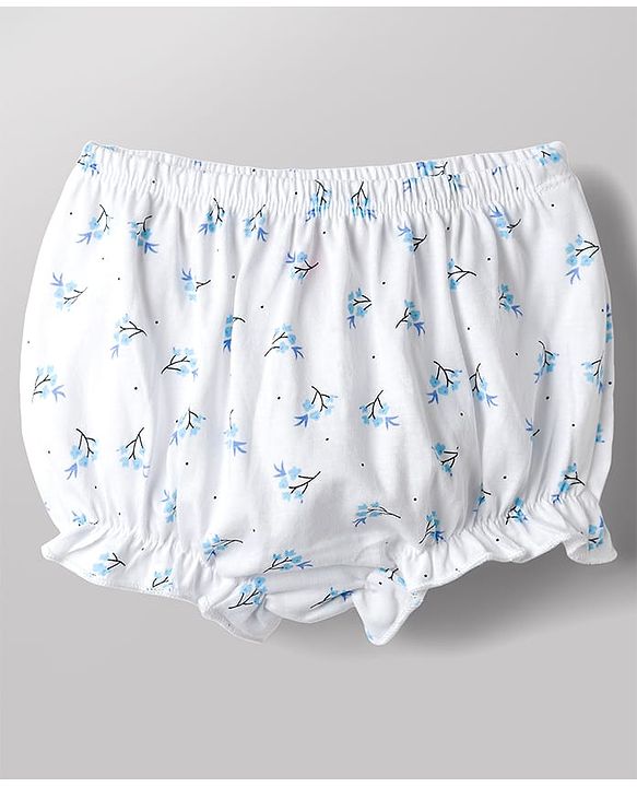 Babyhug 100% Cotton Single Jersey Knit Bloomers With Floral & Polka Dots Print Pack of 3 - Multicolor