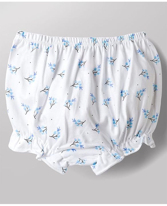 Babyhug 100% Cotton Single Jersey Knit Bloomers With Floral & Polka Dots Print Pack of 3 - Multicolor