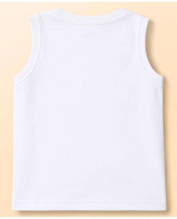 Babyhug Single Jersey Knit Sleeveless Sea Life Printed Tank T-Shirt & Shorts Set - White & Light Blue