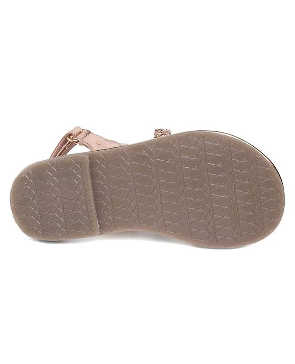 Pine Kids Shimmered Party wear Sandals with Velcro Closure- Black