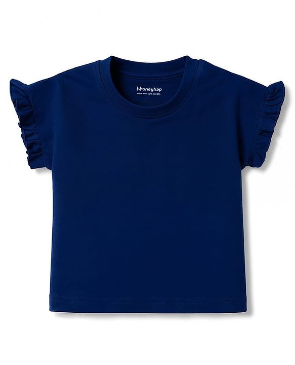 Honeyhap Premium Cotton Knit Frill Sleeves Polka Dot & Solid
