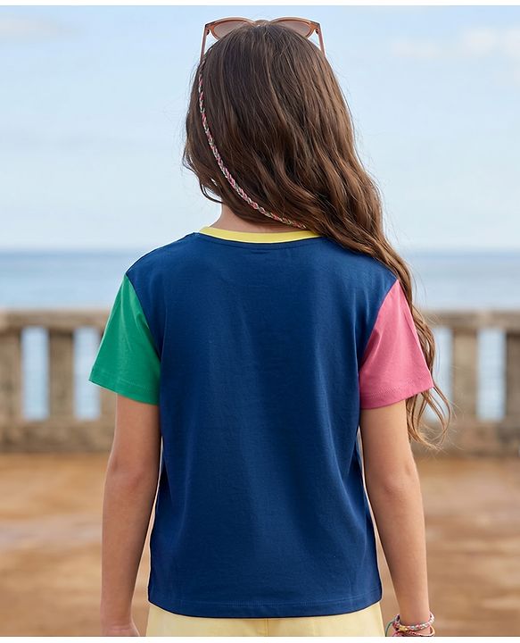 Pine Kids Cotton Knit T-Shirts with Graphic Print Round Neck Half Sleeves Multi Color 4-5 Years