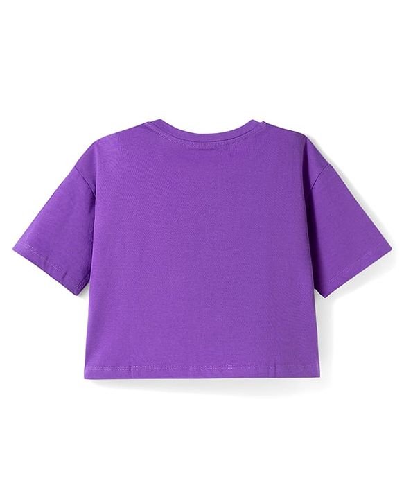 Pine Kids Cotton Knit T-Shirts with Graphic Print Purple 4-5 Years
